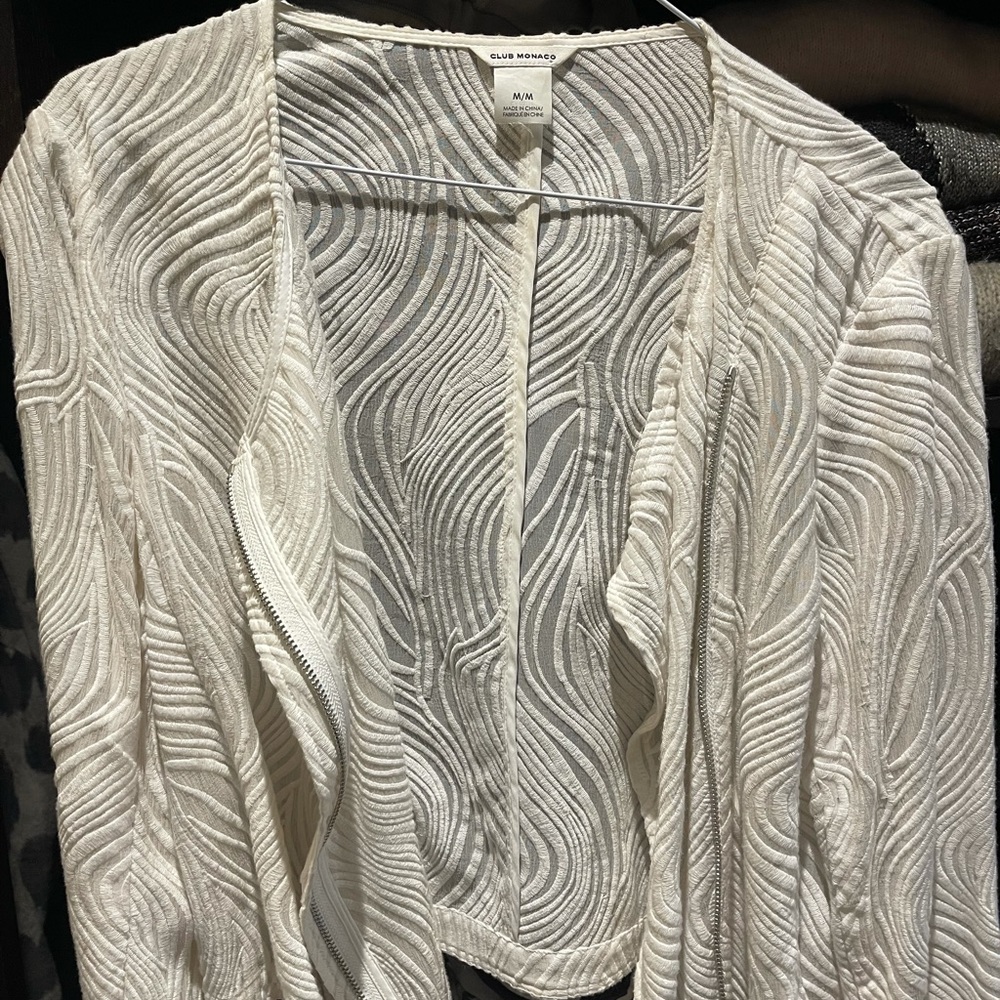 Club Monaco white sheer jacket